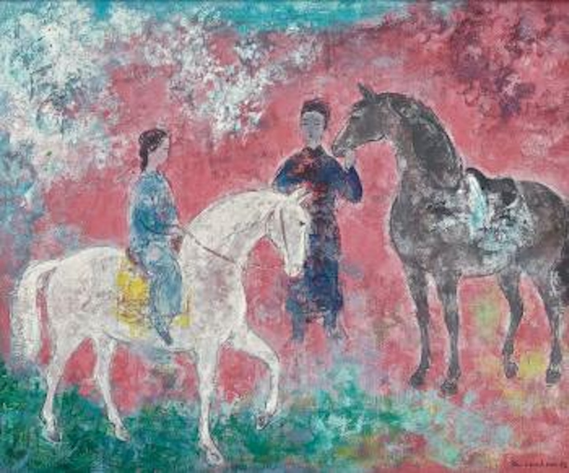 Figures With Horses by Vu Cao Dam