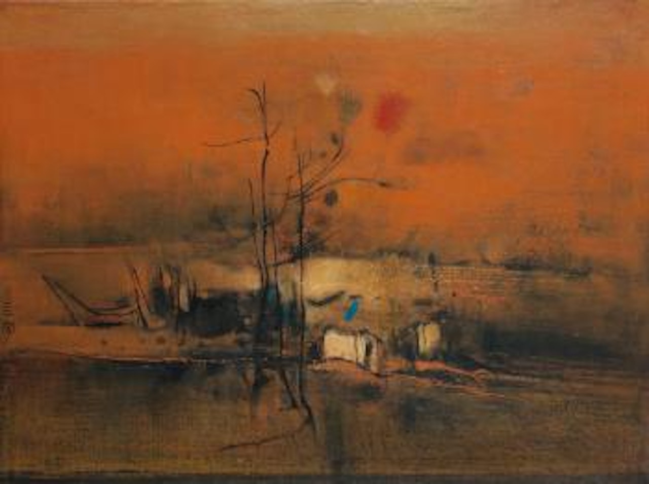 Vermillion Abstract by Cheong Soo Pieng