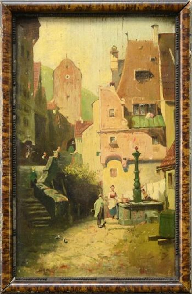 Meeting at the Village Square by Carl Spitzweg