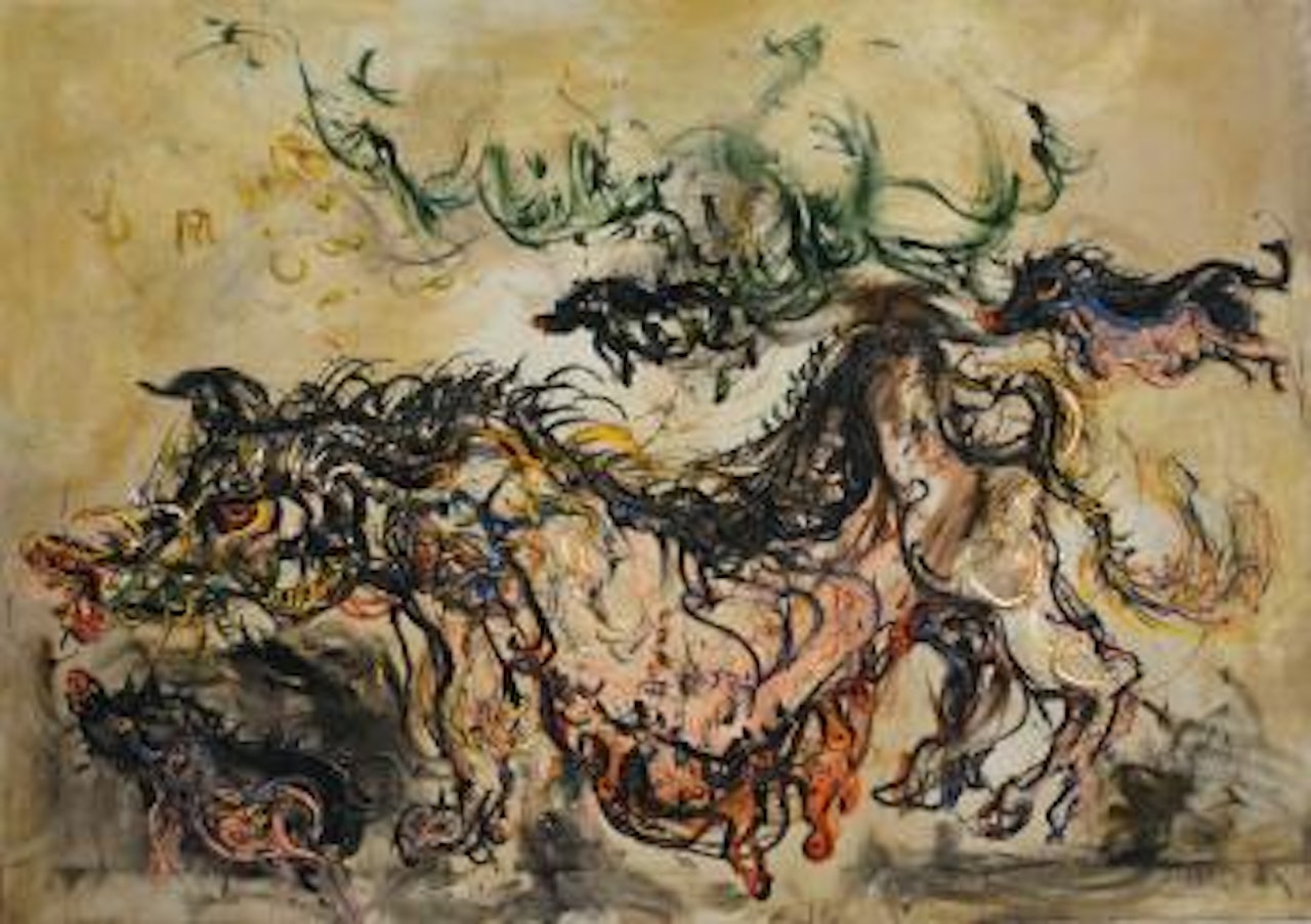 Mother Pig And Piglets by Affandi