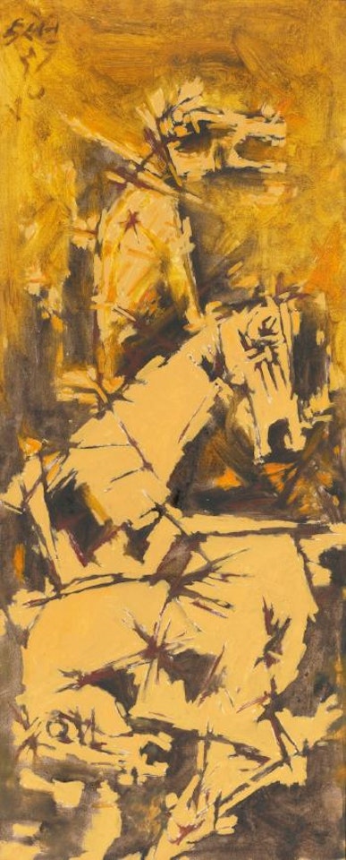 Untitled (Three Horses) by M.F. Husain