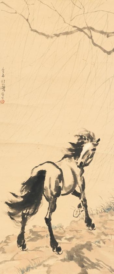 Horse under a Willow Tree by Xu Beihong