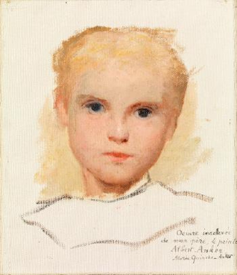 Portrait eines jungen Mädchens by Albert Anker