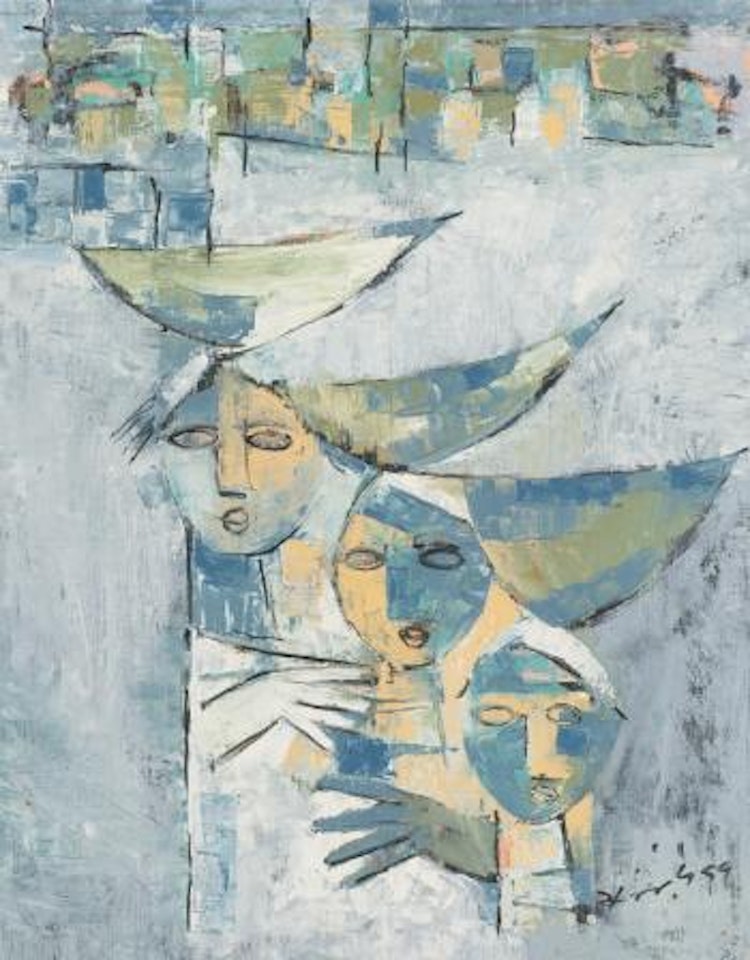 Untitled (Three Women) by Gulam Rasool Santosh