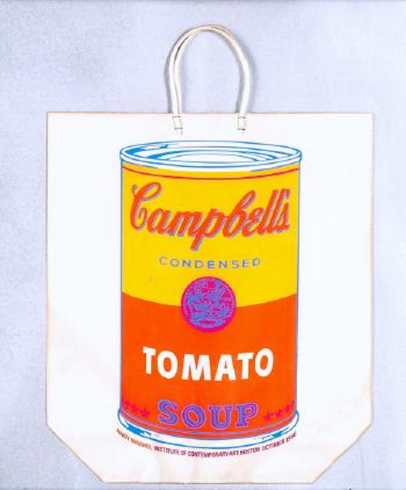 Campell's Tomato Soup can on shopping bag by Andy Warhol