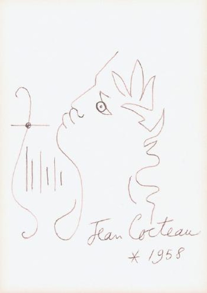 Portrait mit Harfe by Jean Cocteau