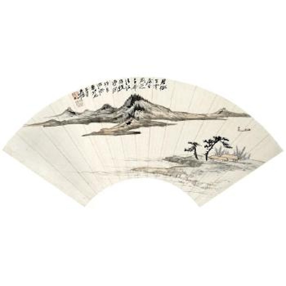 River landscape by Zhang Daqian