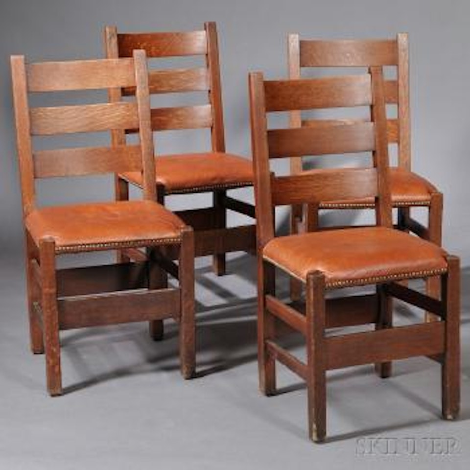 Four Dining Chairs by Gustav Stickley