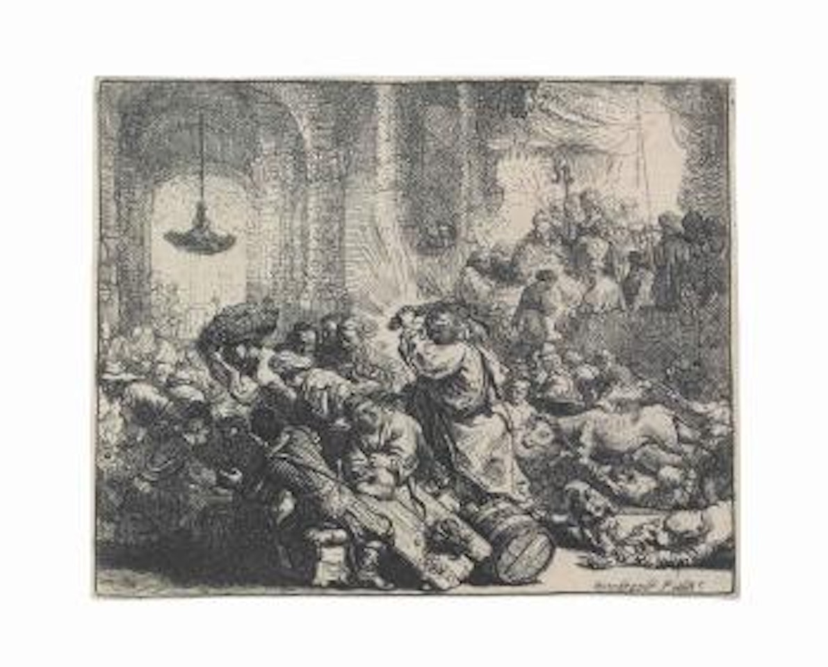 Christ driving the Money Changers from the Temple (B., Holl. 69; H. 126; New Holl. 139) by Attributed to Rembrandt Harmensz van Rijn
