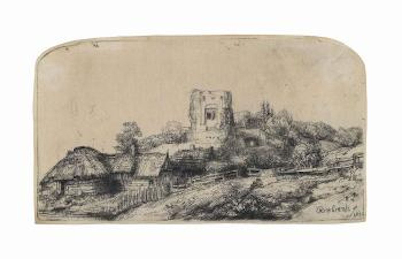 Landscape with a square Tower (B., Holl. 218; H. 245; New Holl. 250) by Attributed to Rembrandt Harmensz van Rijn