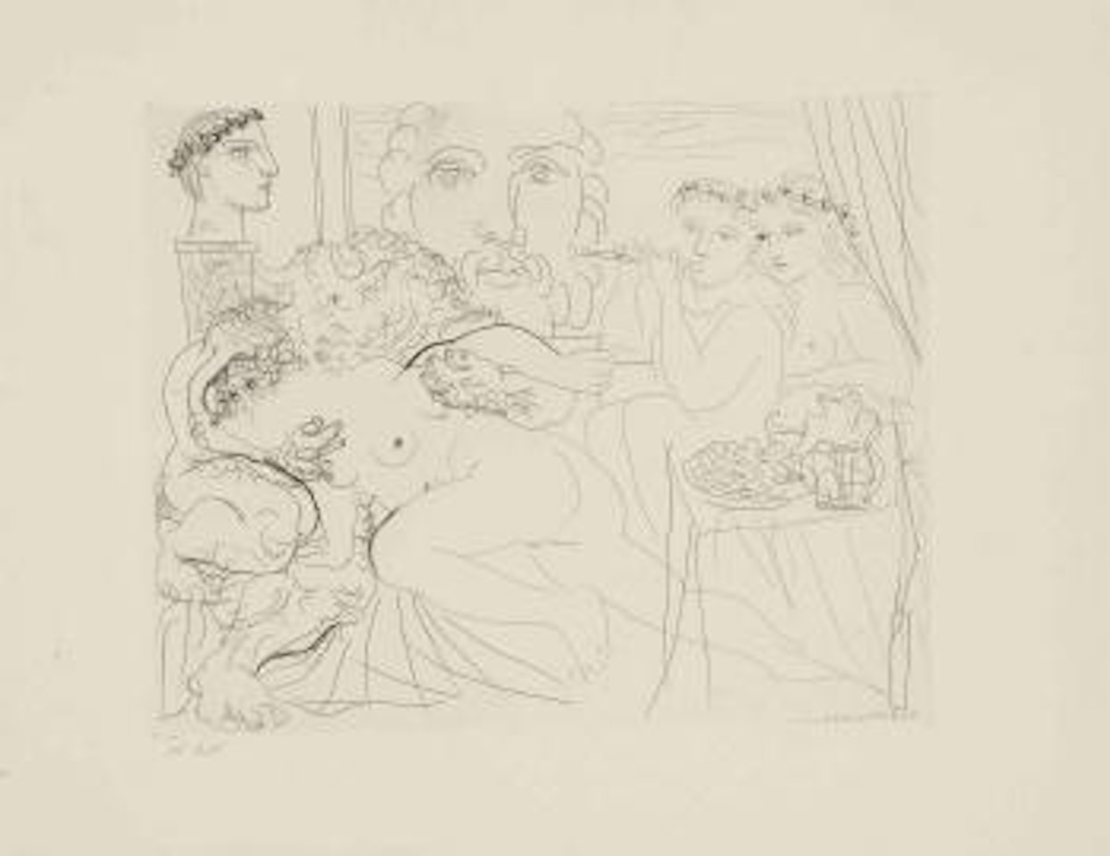 Minotaure caressant une femme, from: La Suite Vollard (B. 191; Ba. 350) by Pablo Picasso