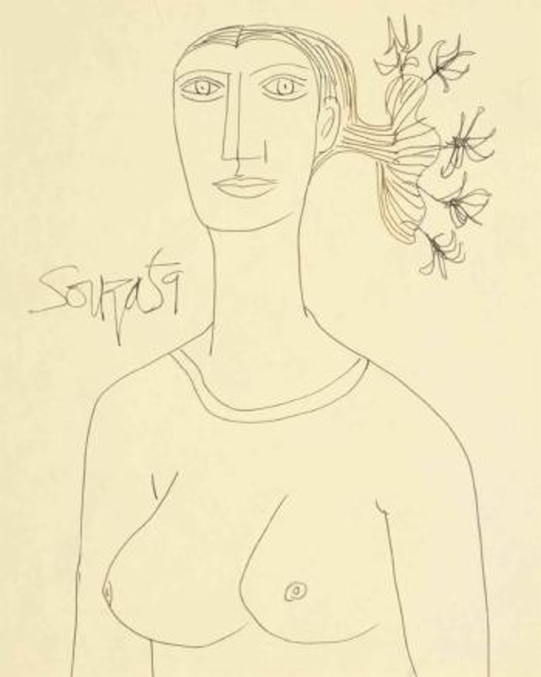 Untitled (Woman with Flowers in Hair) by Francis Newton Souza