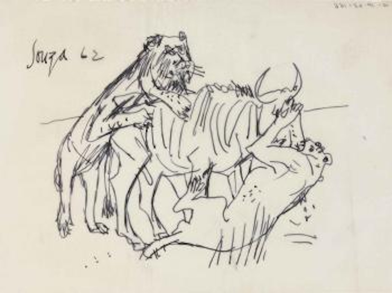 Untitled (Study for Beasts of Prey) by Francis Newton Souza