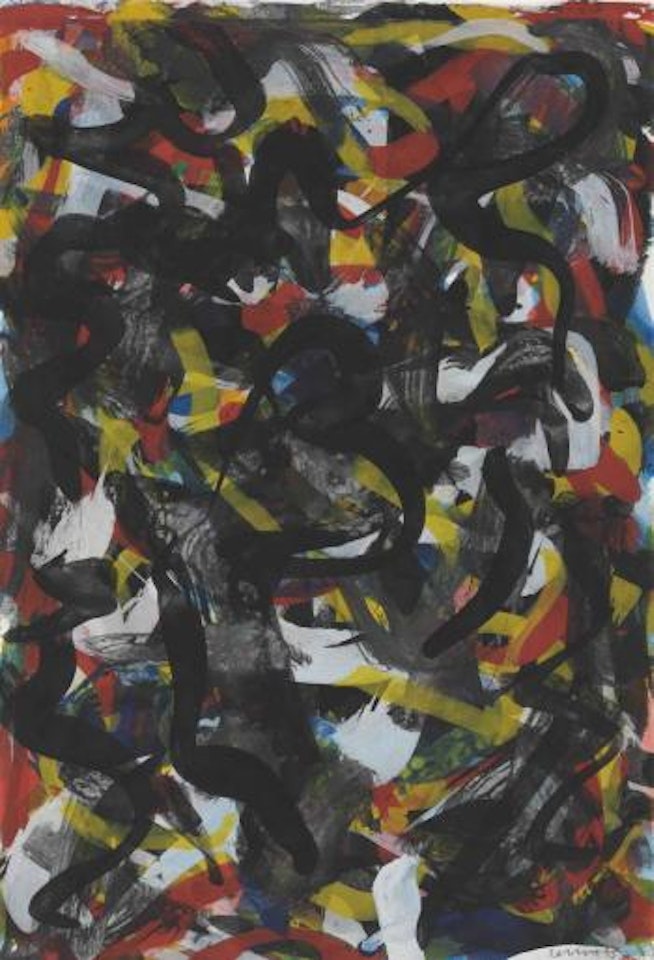 Not Straight Brushstrokes In All Directions by Sol LeWitt
