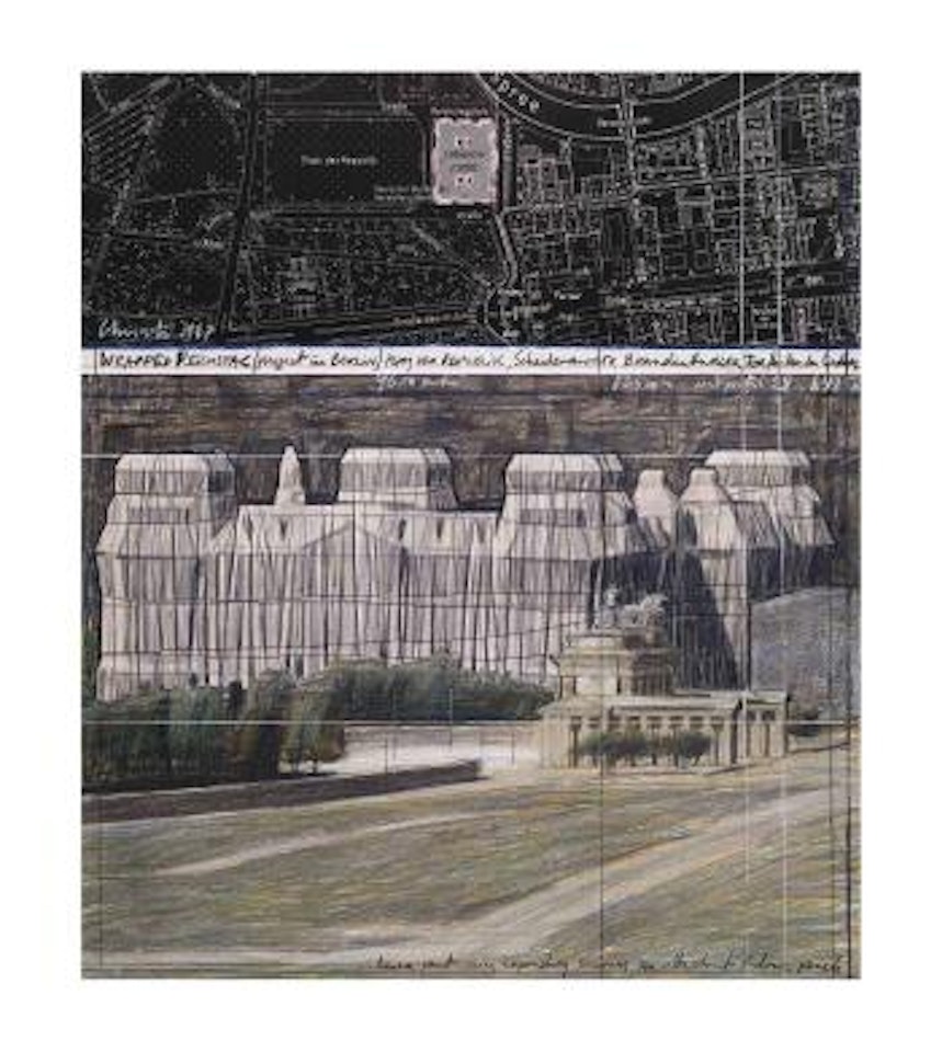 Wrapped Reichstag (Project for Berlin  Platz der Republik) by Christo