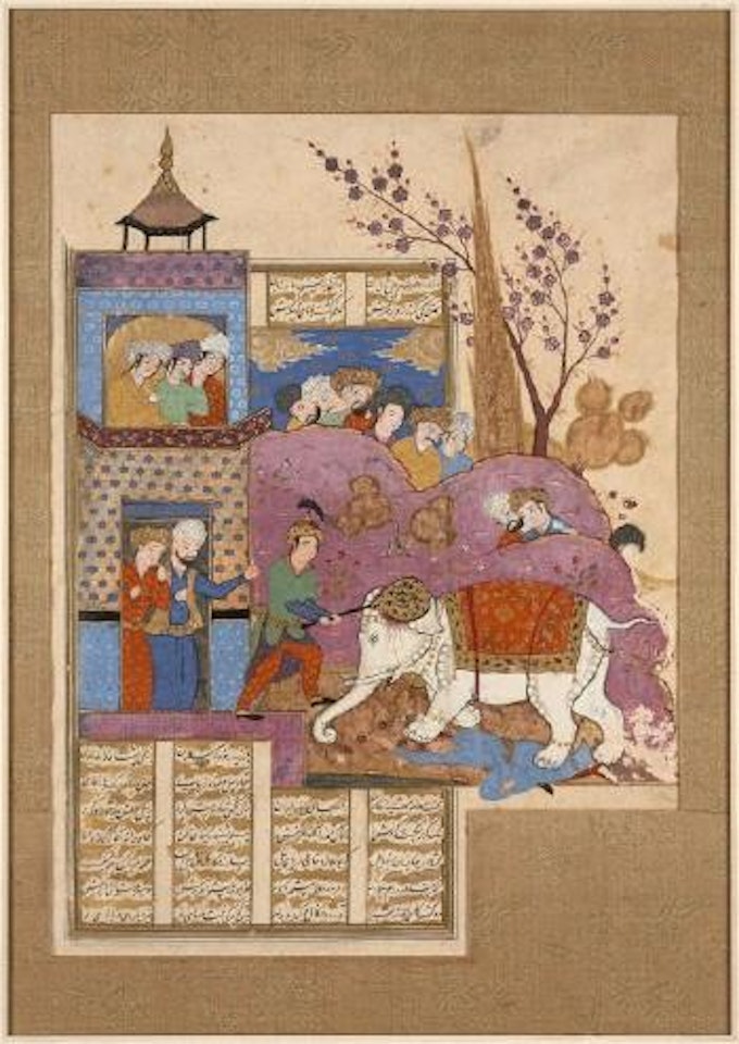 Rustem et l'éléphant blanc by Safavid School