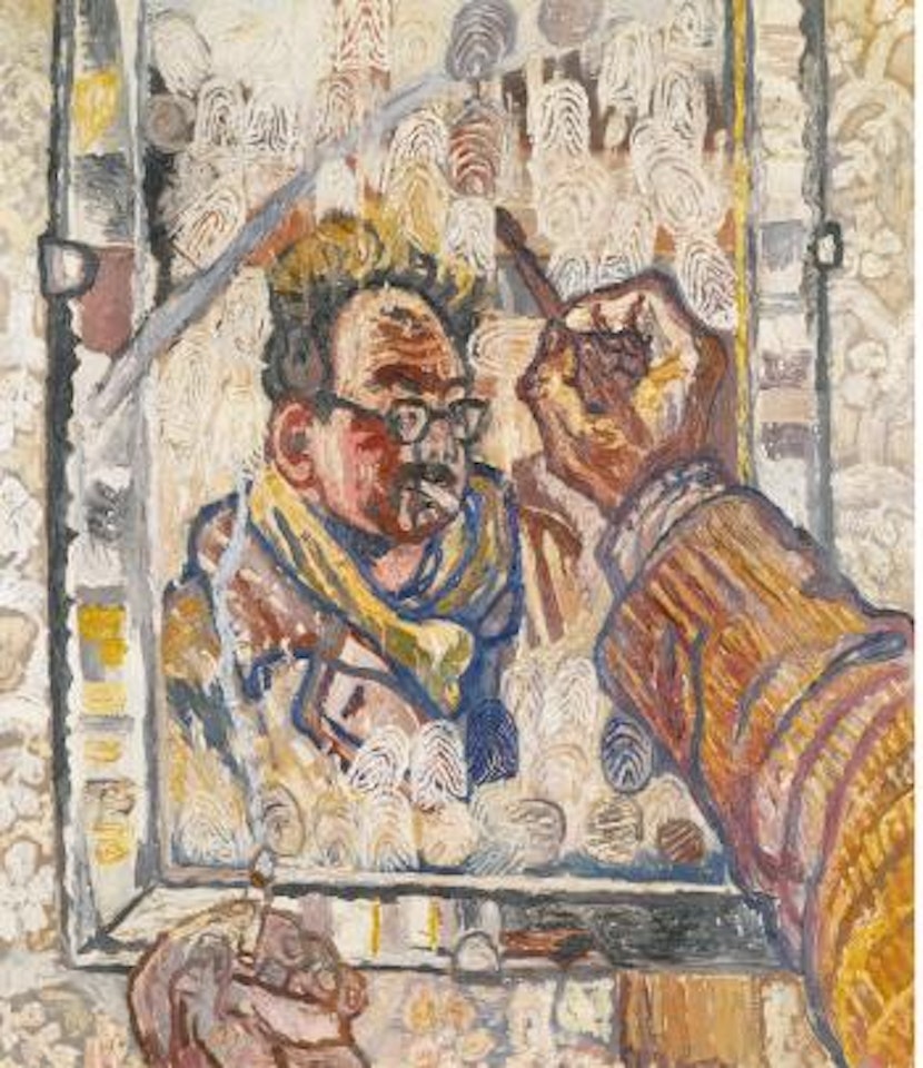 Self portrait with fingerprints by John Bratby