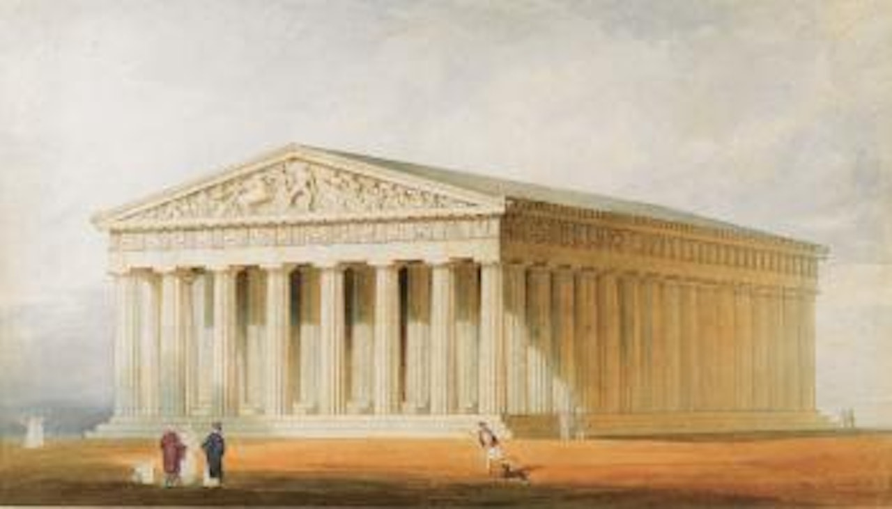 A reconstruction of the Parthenon, Athens by Thomas Allom