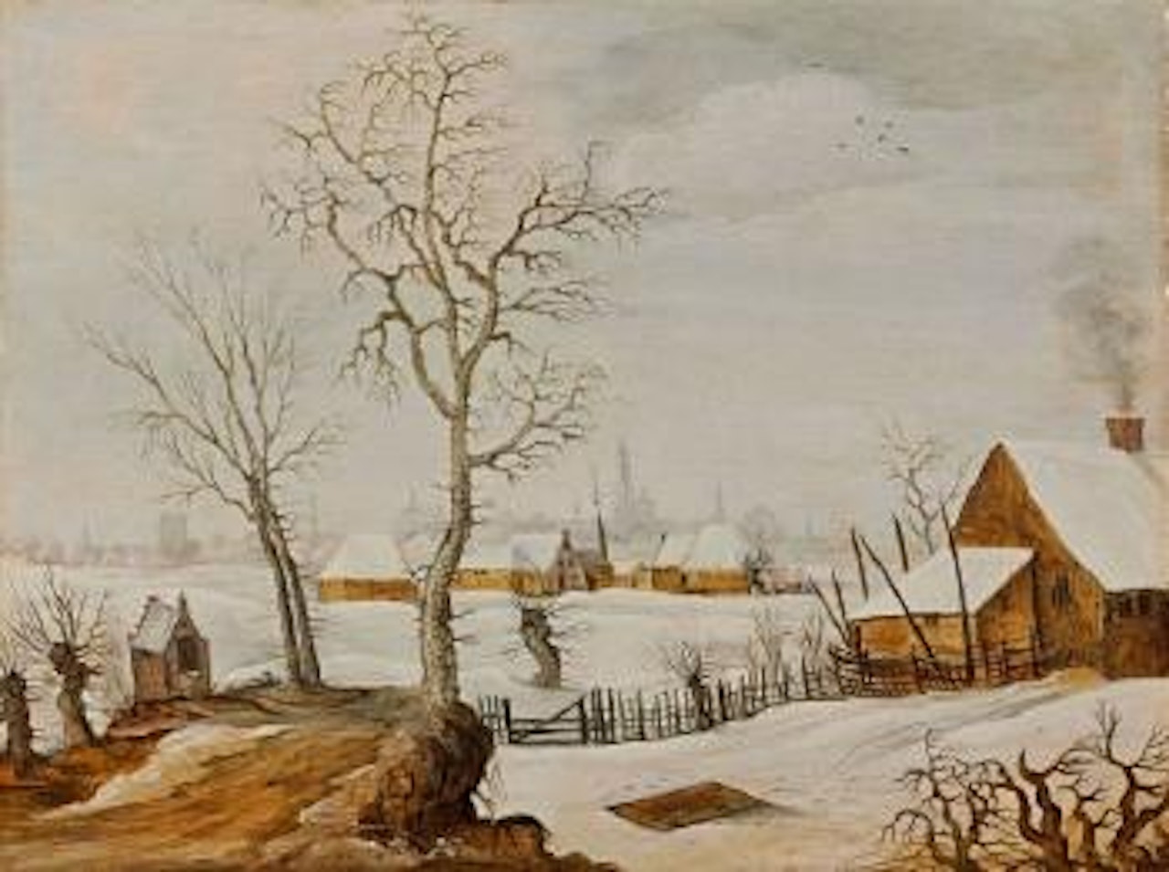 Paysage enneigé avec une trappe aux oiseaux by Joos de Momper the Younger