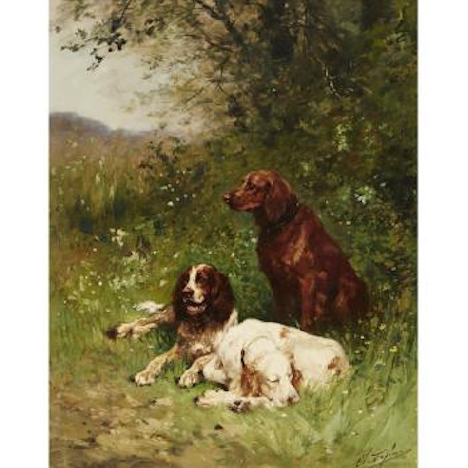 Gun dogs at rest by Olivier de Penne