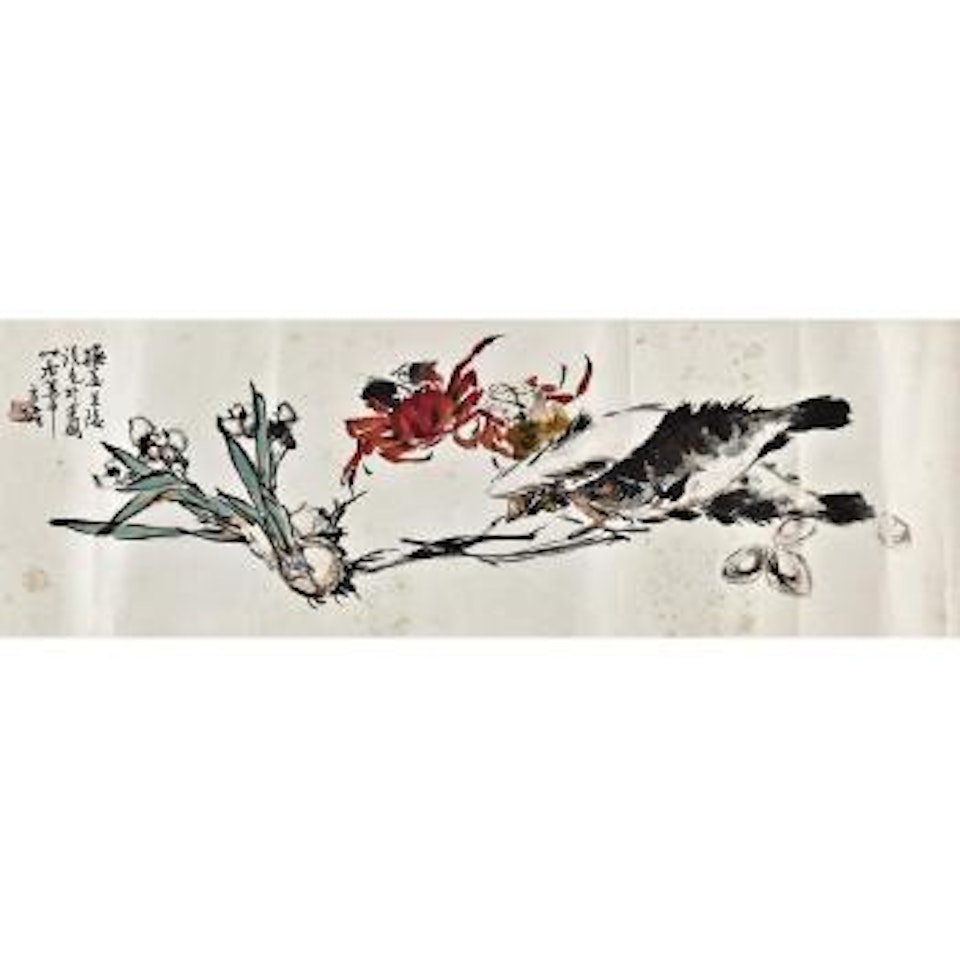 Fish, Crabs and Narcissus by Wang Xuetao