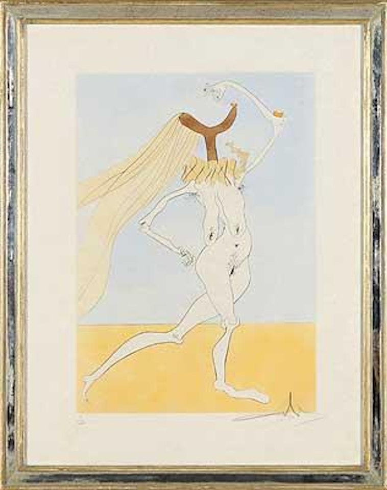Akt mit Kopfgabel by Salvador Dali