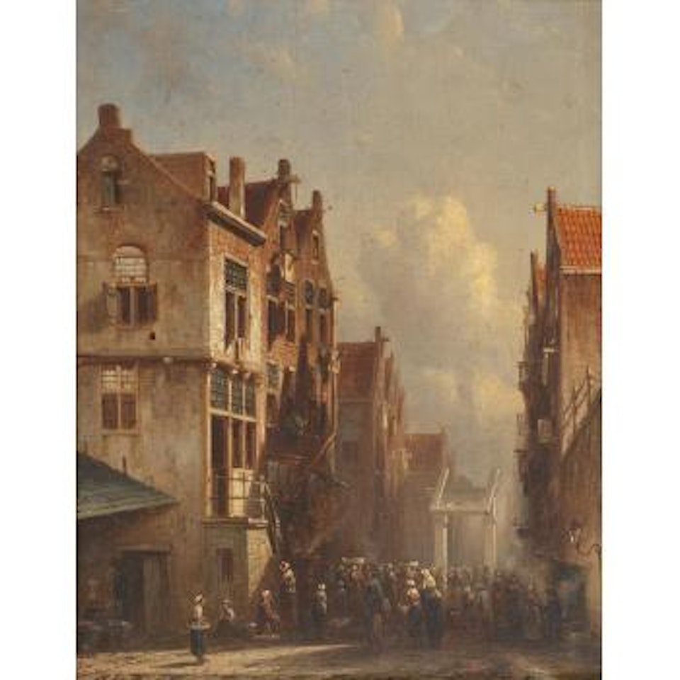 A Pair of Street Scenes by Flemish School