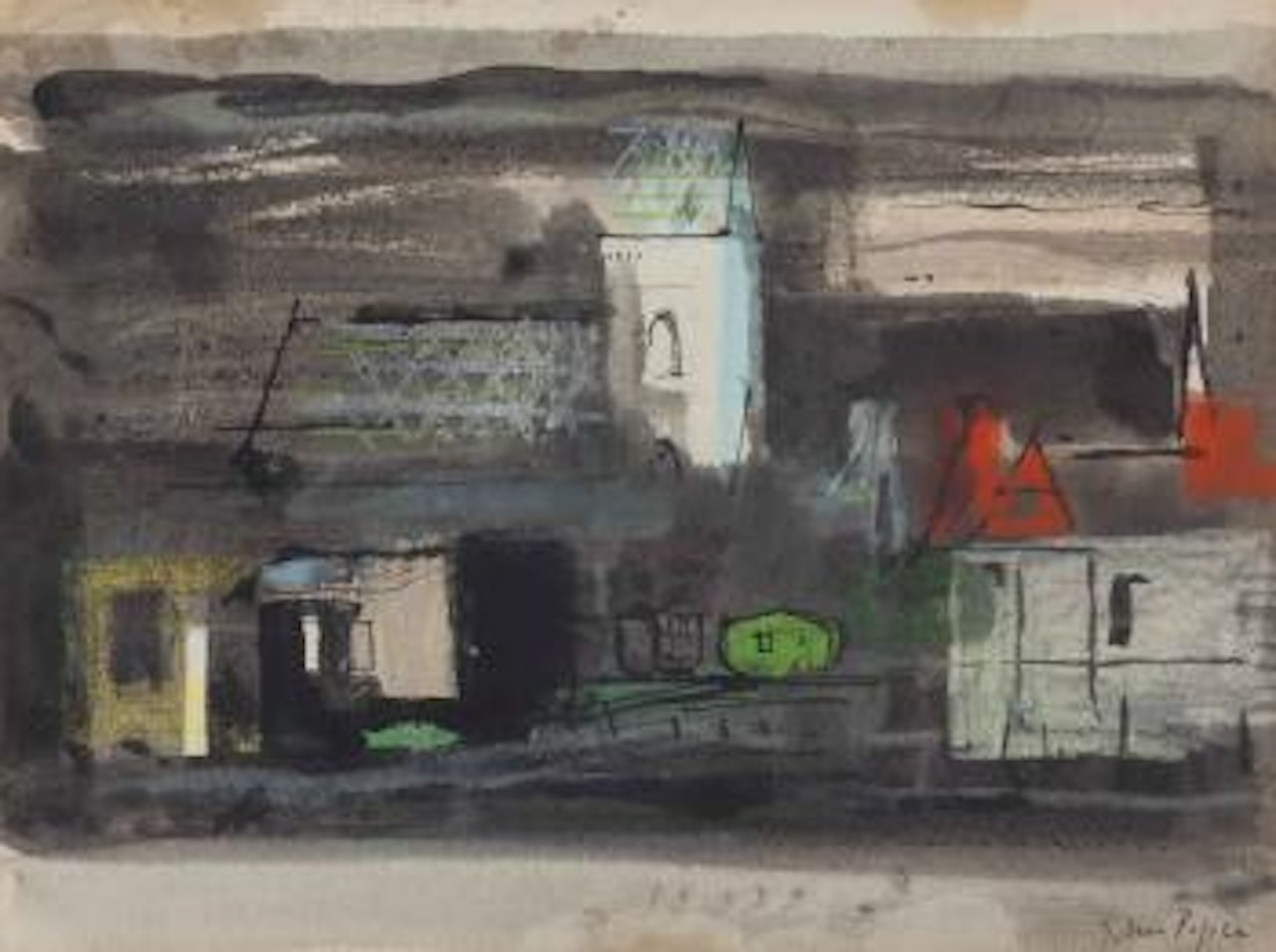 Church Near Rhyl, North Wales by John Piper
