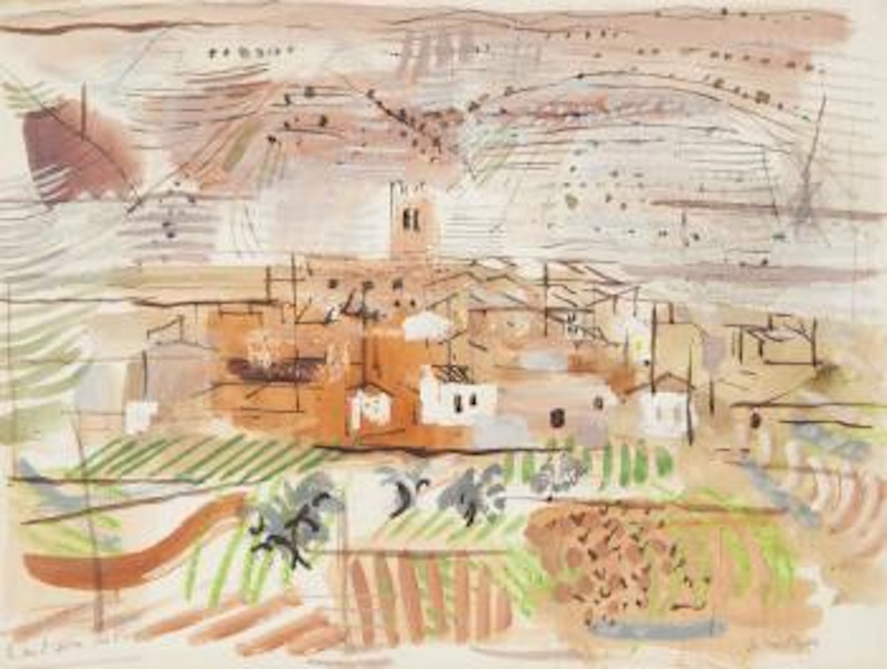 The Village of Latour-de-France by John Piper