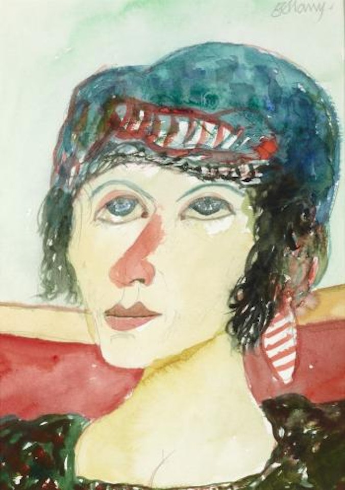 Woman with green hair by John Bellany