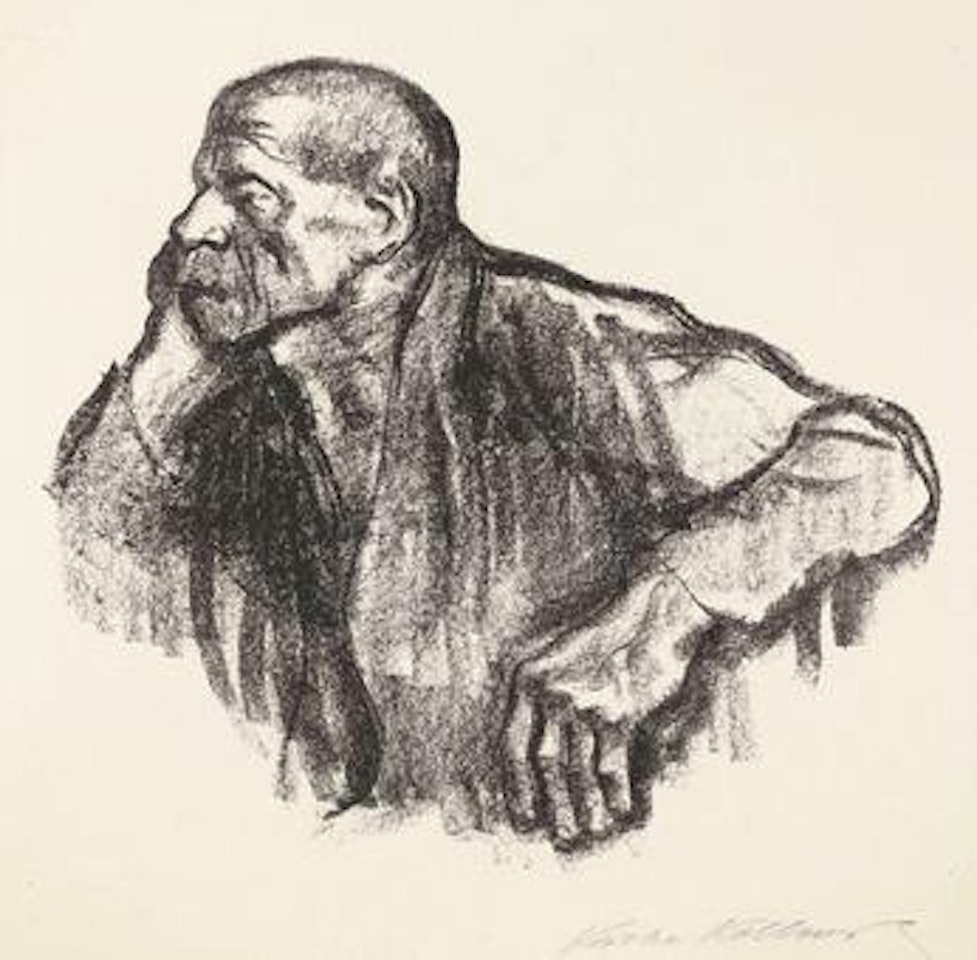 Sitzender Arbeiter by Kathe Kollwitz