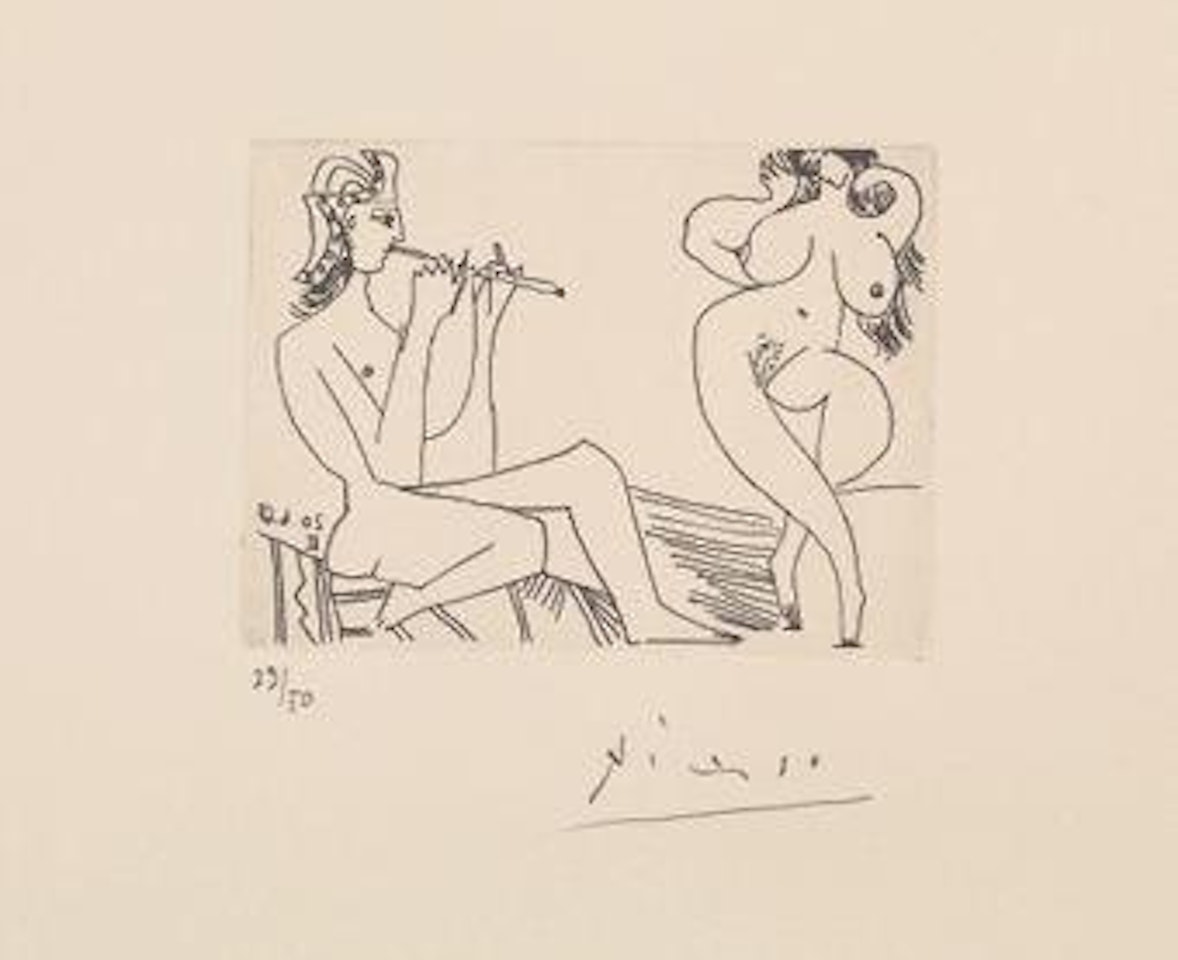 Flûtiste grec et Danseuse by Pablo Picasso