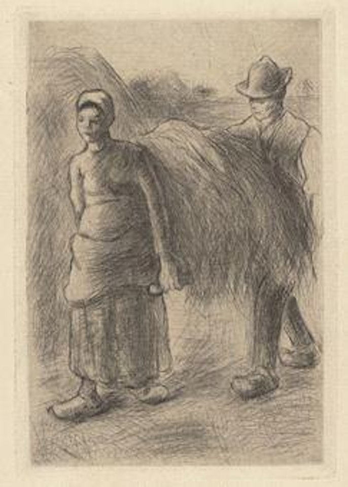Paysans portant du foin by Camille Pissarro
