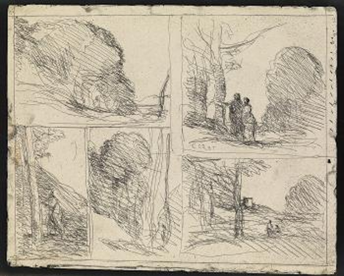 Cinq Sujets réunis by Jean Baptiste Camille Corot