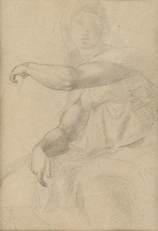 Etude d'après La Sibylle de Delphe. Académie de Femme by Edgar Degas