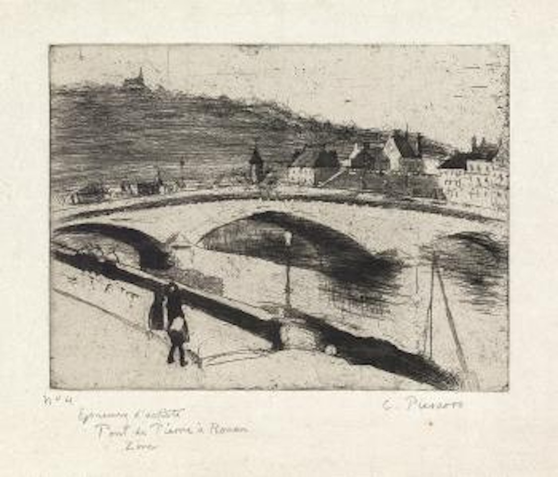 Le Pont de Pierre, à Rouen by Camille Pissarro