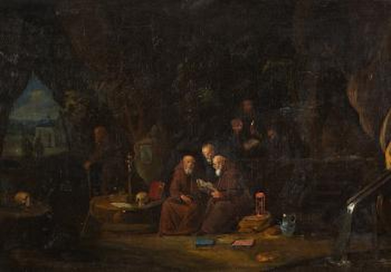 Felsgrotte Mit Eremiten by Egbert van Heemskerk III
