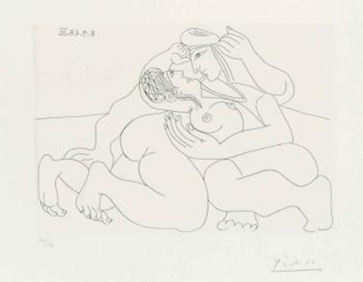 RaphaÃ«l et la Fornarina. from La SÃ©rie 347 by Pablo Picasso