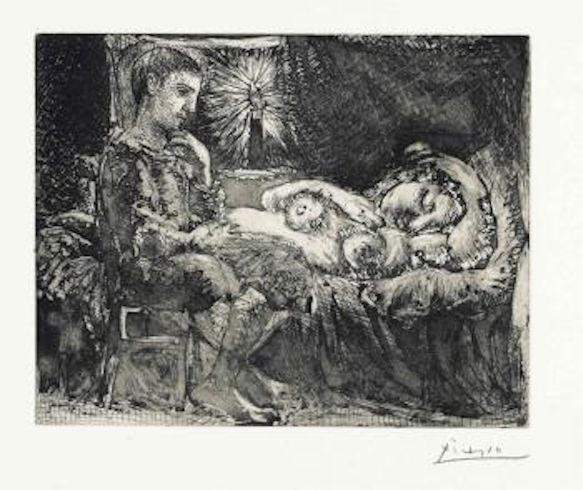 GarÃ§on et Dormeuse Ã  la Chandelle, from La Suite Vollard by Pablo Picasso