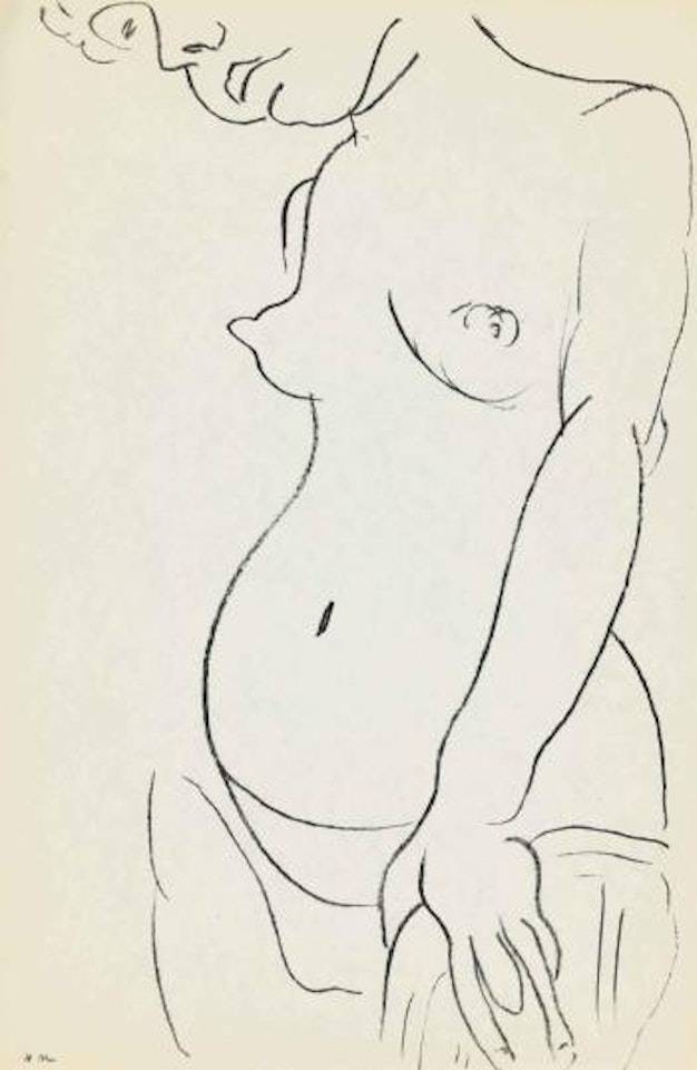 Nu de trois-quarts, une partie de la tête coupée by Henri Matisse