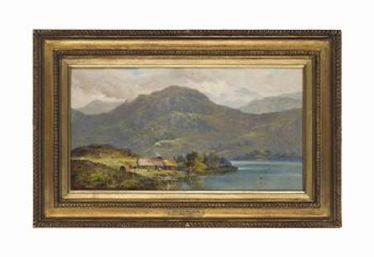 The cottage by the loch by Alfred de Breanski
