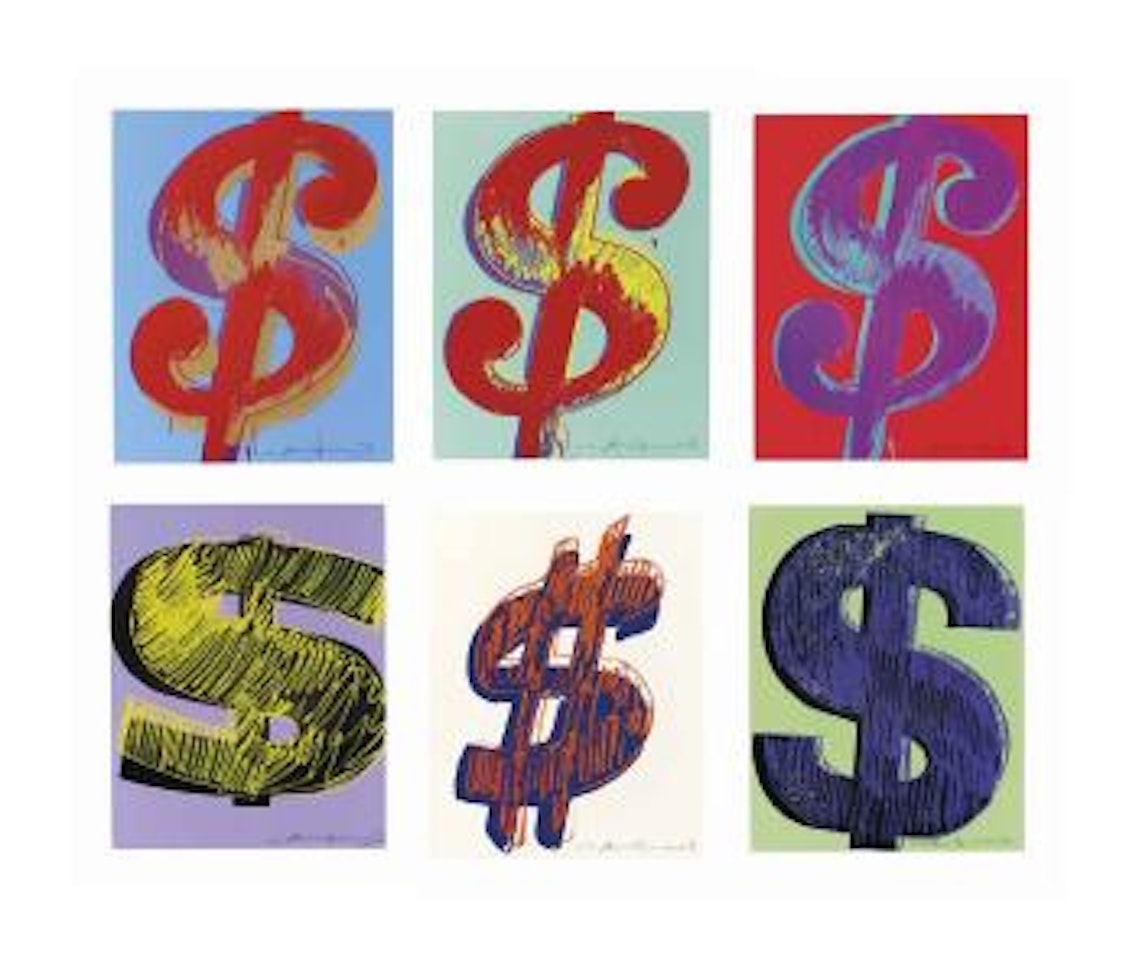 $(1): six plates by Andy Warhol