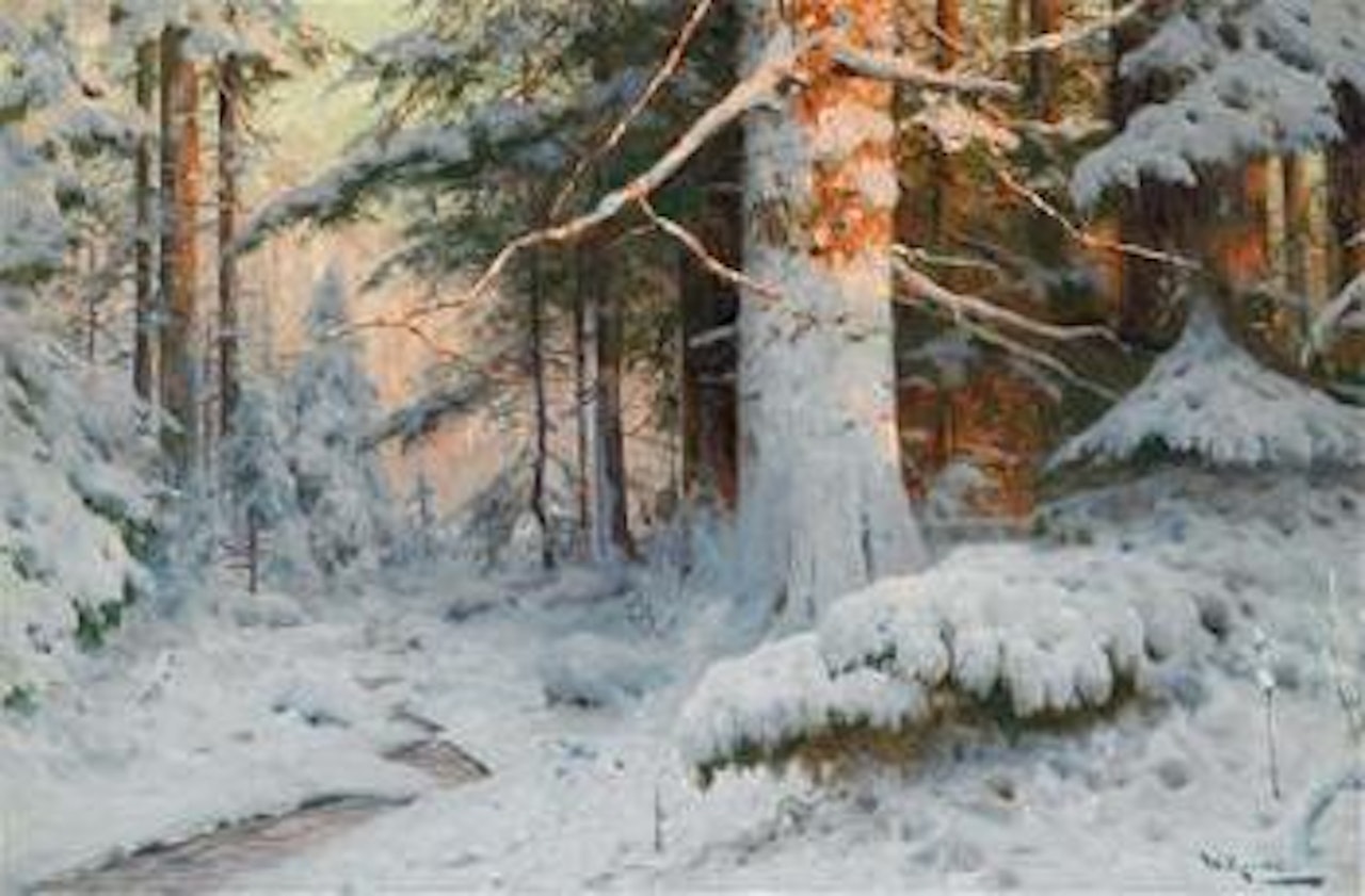 Winter Woodland in the Sunlight by Walter Moras