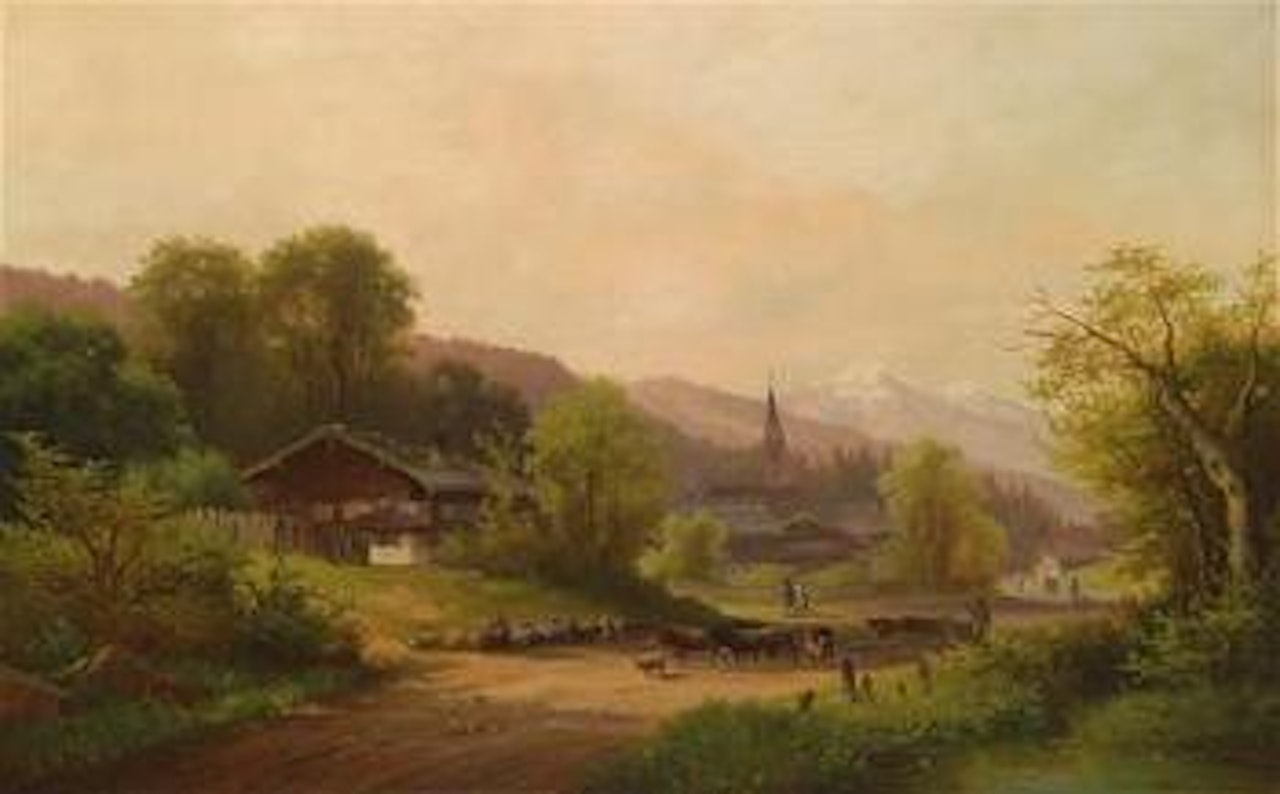 Country Scene (From the Allgäu?) by Anton Doll