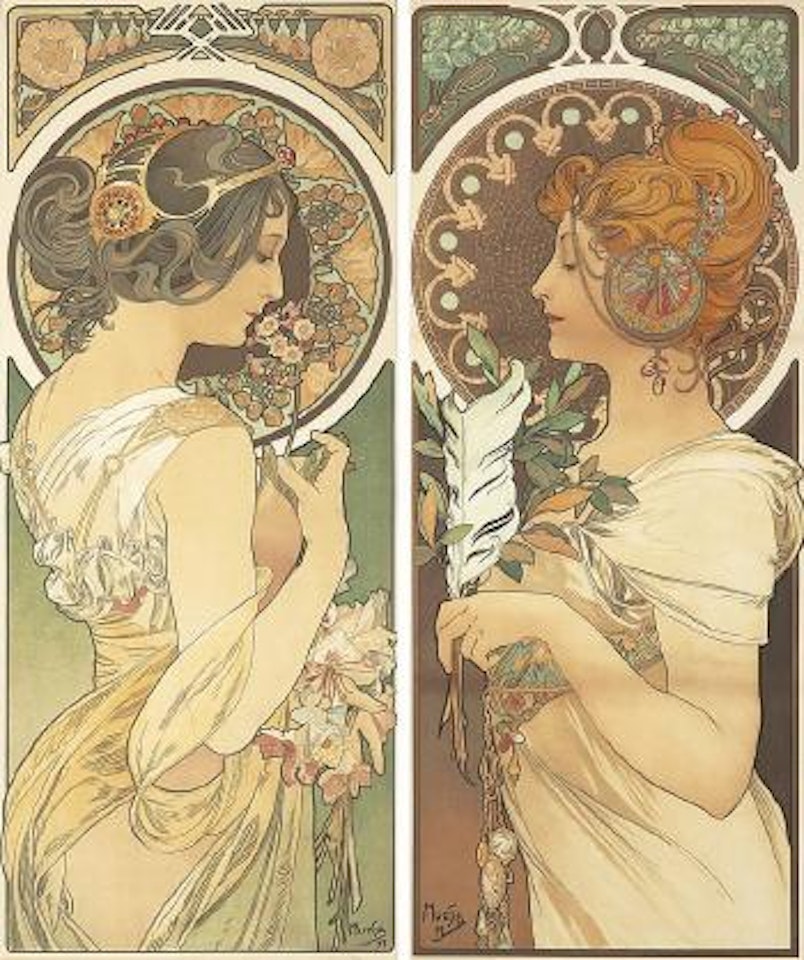 Plume. Primevère by Alphonse Mucha