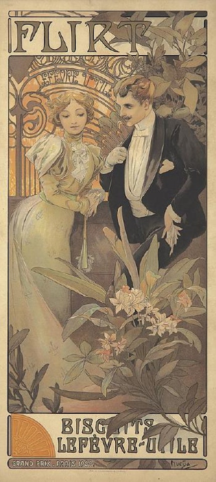 Flirt by Alphonse Mucha