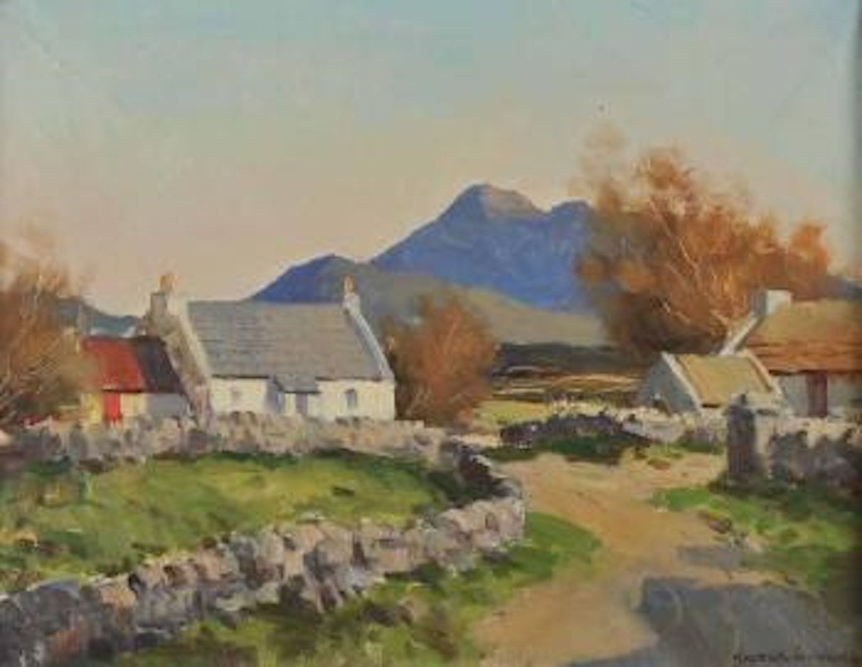 Evening light, the Mourne mountains by Maurice Canning Wilks