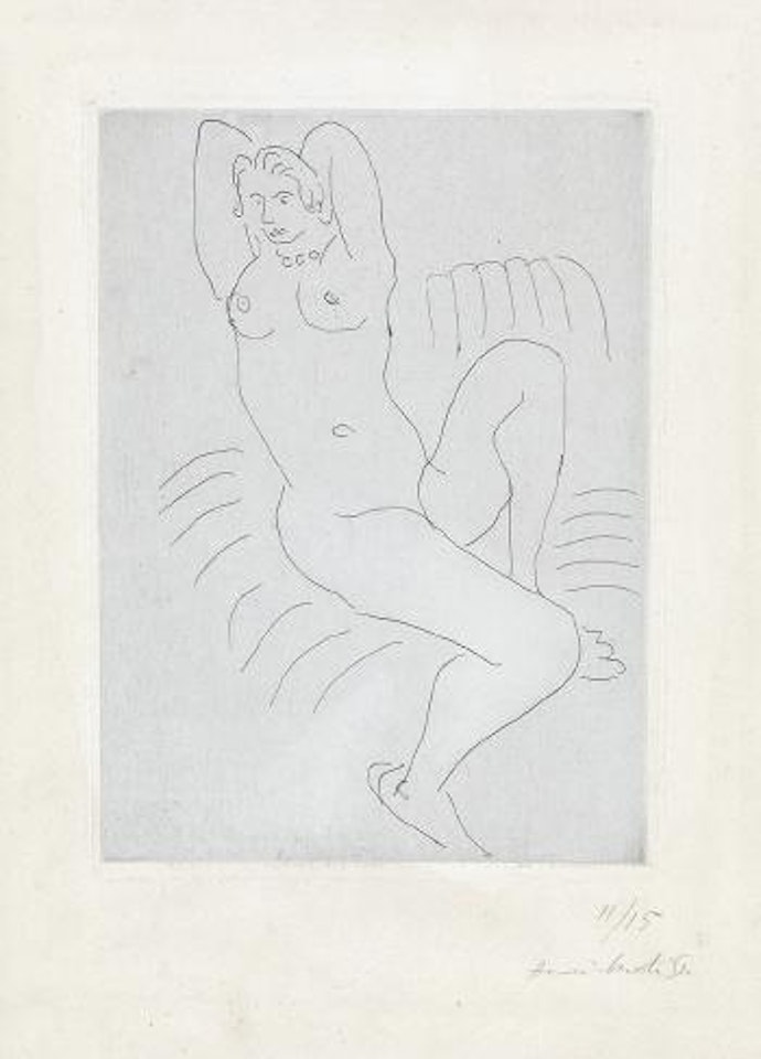 Nu au fauteuil rayé by Henri Matisse