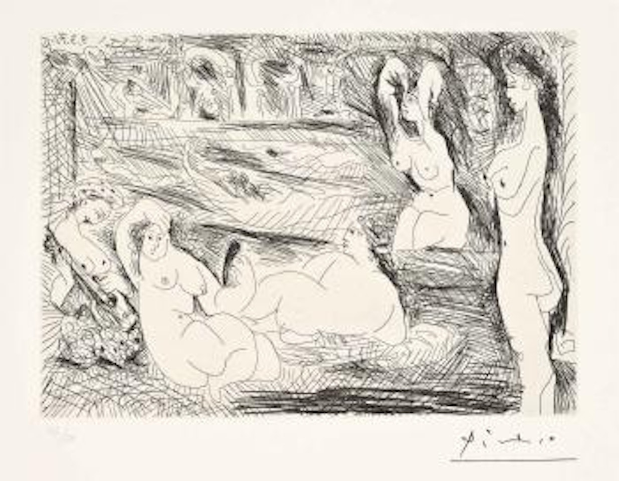 Nudes at a Turkish Bath, from: Series 156 (Bloch 1918; Baer 1926) by Pablo Picasso