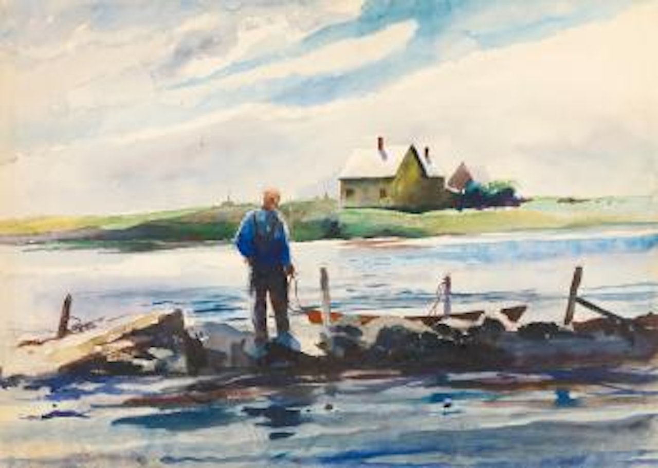 Man and dory by Andrew Wyeth